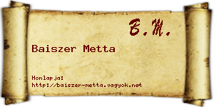 Baiszer Metta névjegykártya